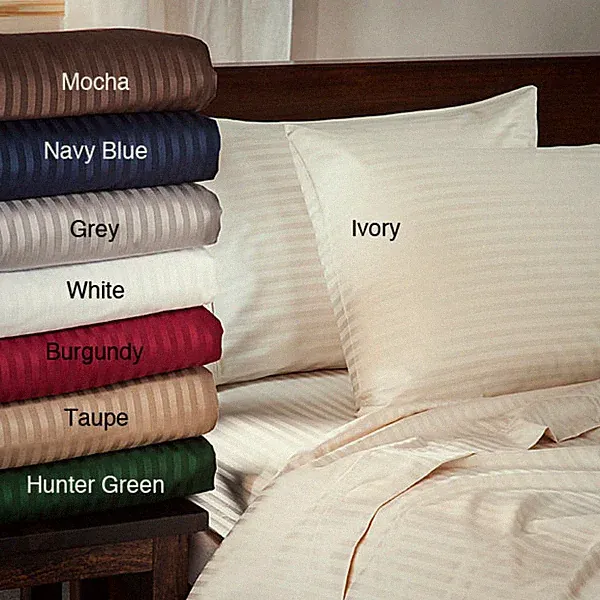 Bedding Set 800 TC Egyptian Cotton Stripes Colors Cal King Size Choose Item
