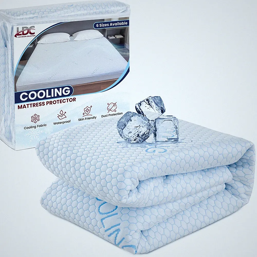 Cooling Mattress Protector Deep Pocket Waterproof Breathable Fitted Bed Cover