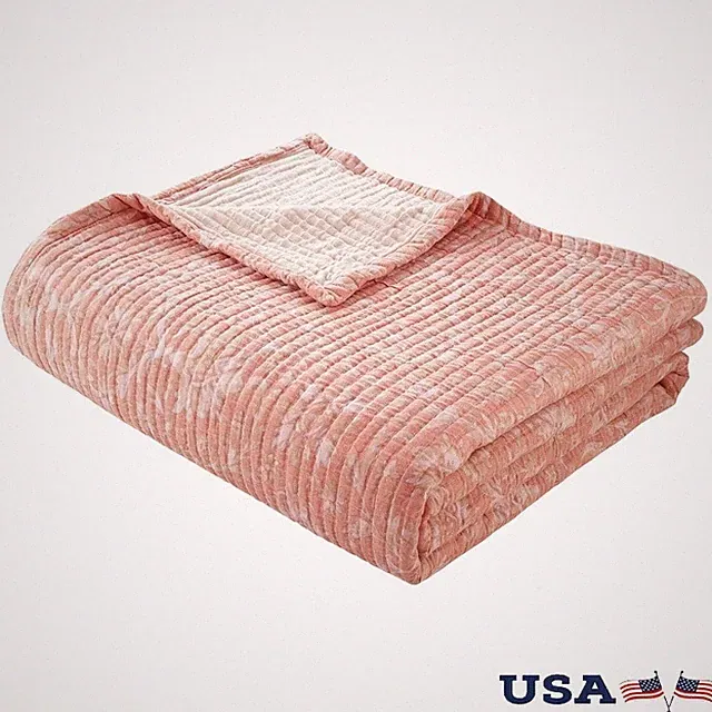 Garment-Washed Matelasse Quilt Soft Cotton Reversible Lightweight Bedding New
