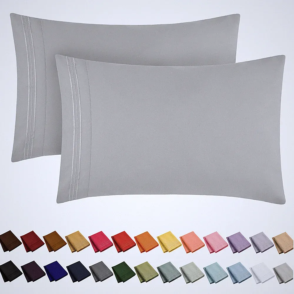 Mellanni Pillow Cases Set of 2 Iconic Collection Microfiber Pillowcases