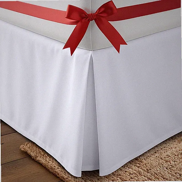 Queen Bed Skirt Ruffled 16in Drop Wrinkle Fade Resistant White